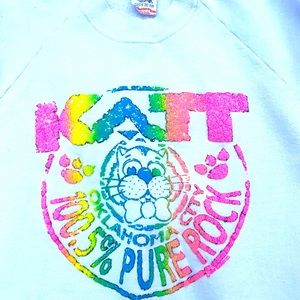 Vintage 80s KATT RADIO sweatshirt Rock 100.5 OKC sz L